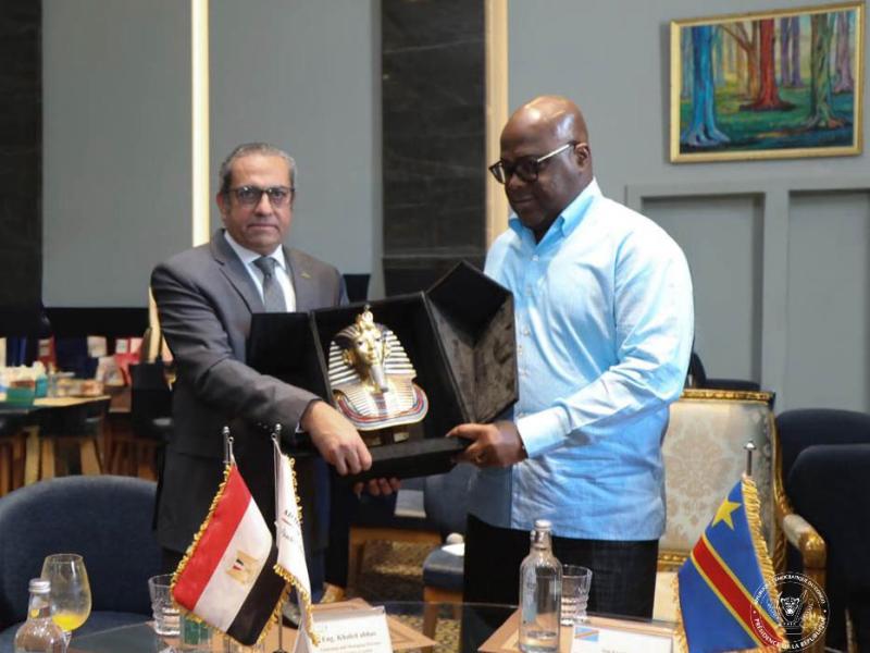 Le président Félix Tshisekedi et son homologue égyptien Abdel Fatah Al sissi, après la ville de la nouvelle capitale égyptienne, jeudi 11 juin 2026