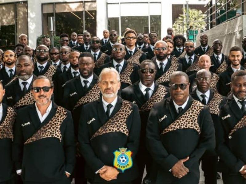 Photo des Léopards après leur arrivée à Houston, aux USA