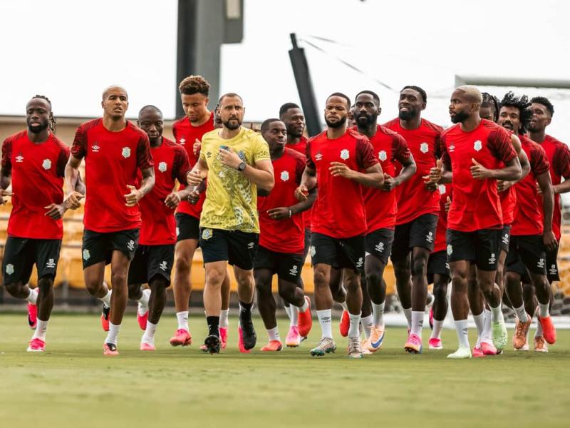 Les Léopards de la RDC lors de leur première séance d'entraînement sur le sol américain à Houston