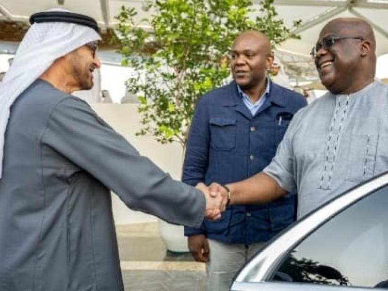 Le président émirien, Mohamed bin Zayed Al Nahyan, et son homologue congolais, Félix Tshisekedi, à Abu Dhabi, le 24 janvier 2023 [photo d’illustration]