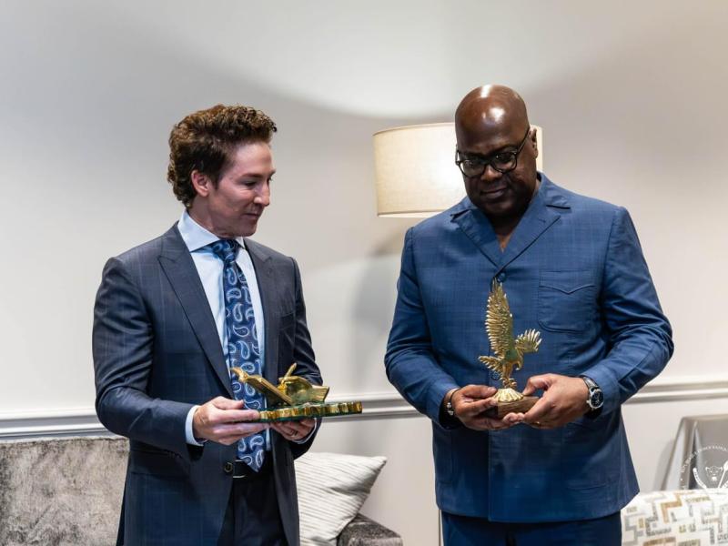 Le Président Félix Tshisekedi, avec le pasteur américain Joel Osteen [photo d'illustration]