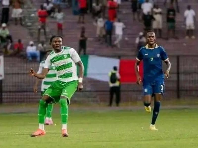 Un joueur du DCMP et celui du FC les Aigles du Congo. [Photo d'illustration]
