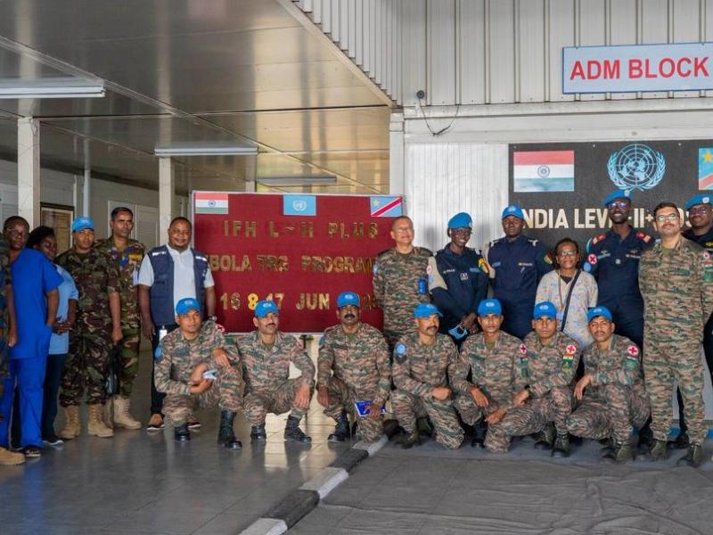 20 professionnels de santé de la MONUSCO et des contingents militaires formés sur la prévention des infections, l’utilisation des équipements de protection et la désinfection contre Ebola
