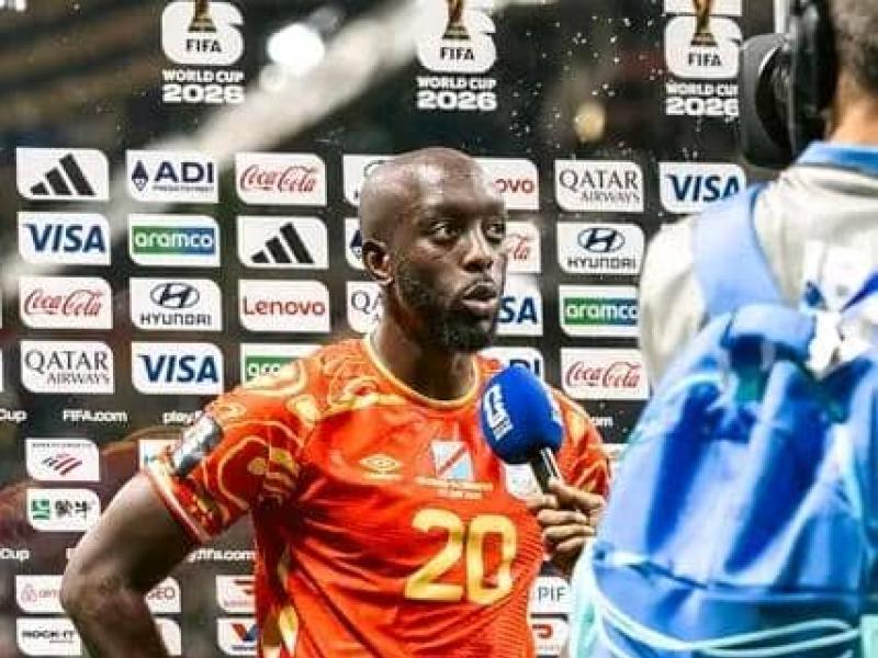 Yoane Wissa après la victoire de la RDC face à l'Ouzbékistan.