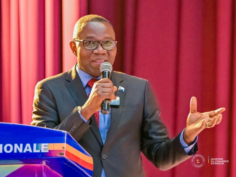 Le ministre du Commerce extérieur,  Julien Paluku Kahongya, lors d’une intervention à l’Assemblée nationale [photo d'illustration]