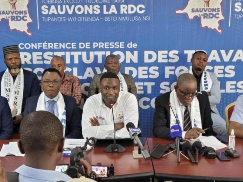 Des leaders de « Sauvons la RDC » lors du lancement du mouvement à Kinshasa [photo d’illustration]