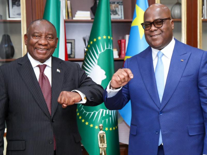 Le Président sud-africain Cyril Ramaphosa et son homologue congolais Félix-Antoine Tshisekedi