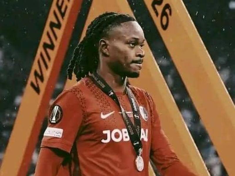 Jordy Makengo après la défaite de Freiburg face à Aston Villa en finale de la Ligue Europa.