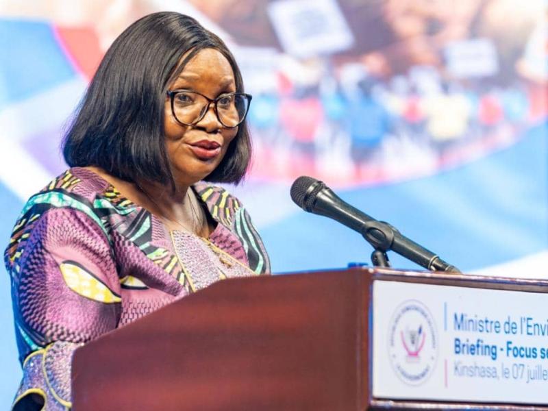 Marie Nyange, ministre de l'Environnement, du Développement durable et de la Nouvelle Écomonie du climat du gouvernement de la RDC