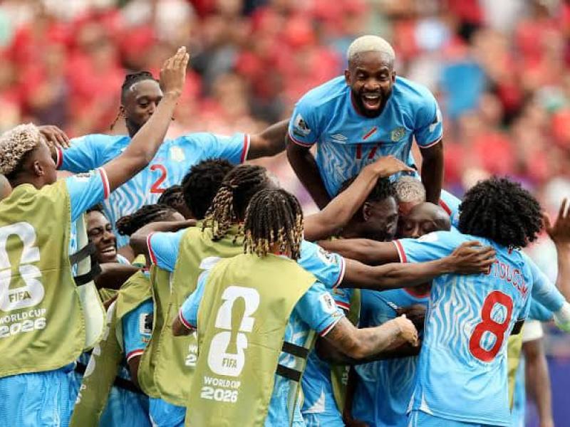 Les Léopards célébrant le but égalisateur de la RDC face au Portugal, le 17 juin 2026 dernier à Houston.