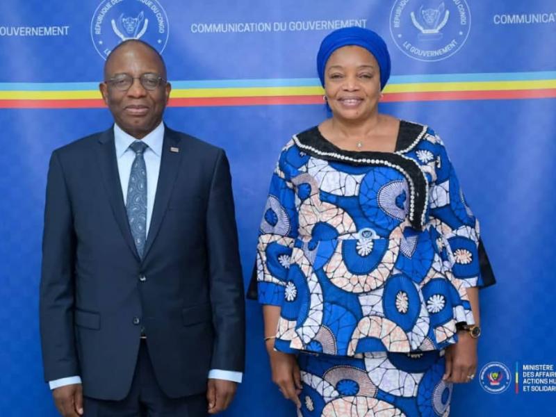 Guillaume Ngefa,  ministre de la Justice et Ève Bazaïba ministre des Affaires sociales, en RDC