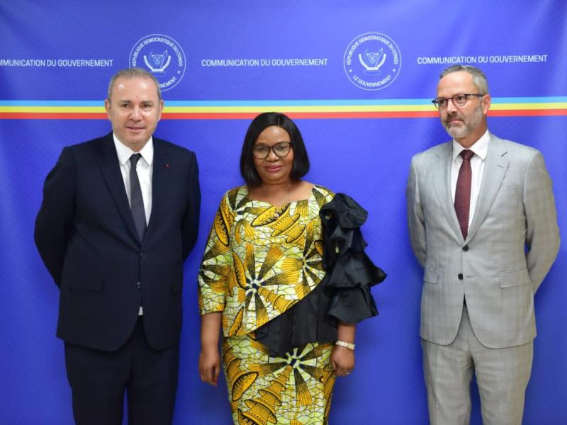 Le DG de l'AFD, Christophe Lecourtier, la ministre de l’Environnement, Marie Nyange et l'ambassadeur de France en RDC Rémi Maréchaux [photo d'illustration]