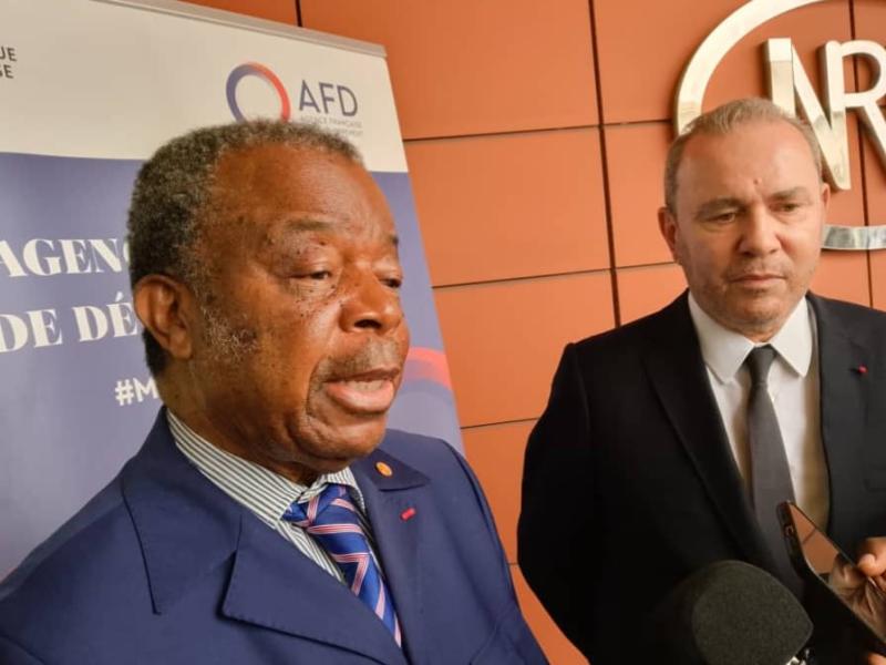 Jean-Jacques Muyembe, directeur général de l’INRB et le directeur général de l'AFD, Christophe Lecourtier [photo d'illustration]