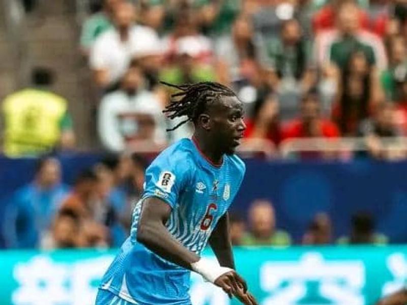 Ngal'ayel Mukau lors du RDC-Portugal au Mondial 2026.