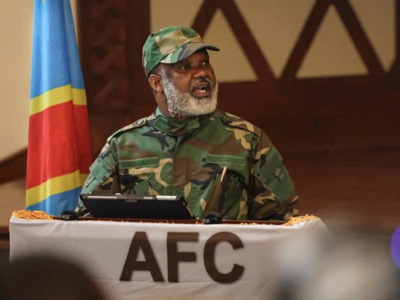 Corneille Nangaa, chef de la plateforme politico-militaire AFC, lors d'une conférence de presse à Goma [photo d'illustration]