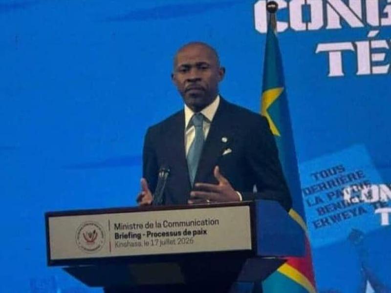 Patrick Muyaya Katembwe, ministre de la Communication et Médias, porte-parole du gouvernement de la RDC