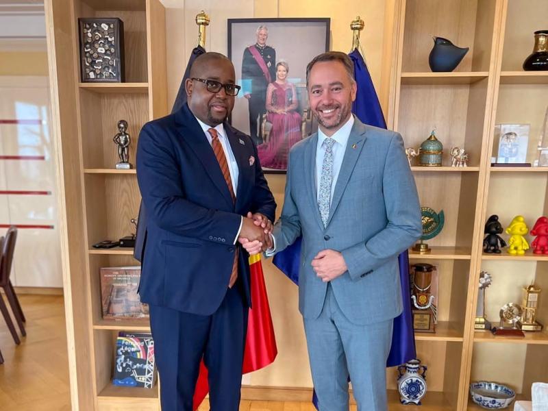 Le ministre de l'Intégration régionale Floribert Anzuluni, et le ministre belge des Affaires étrangères, Maxime Prévot [photo d'illustration]