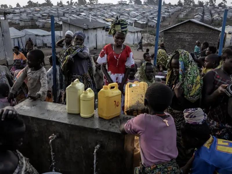 Un des points de distribution d’eau au camp de Kigonze, dans la province de l’Ituri [photo d'illustration]
