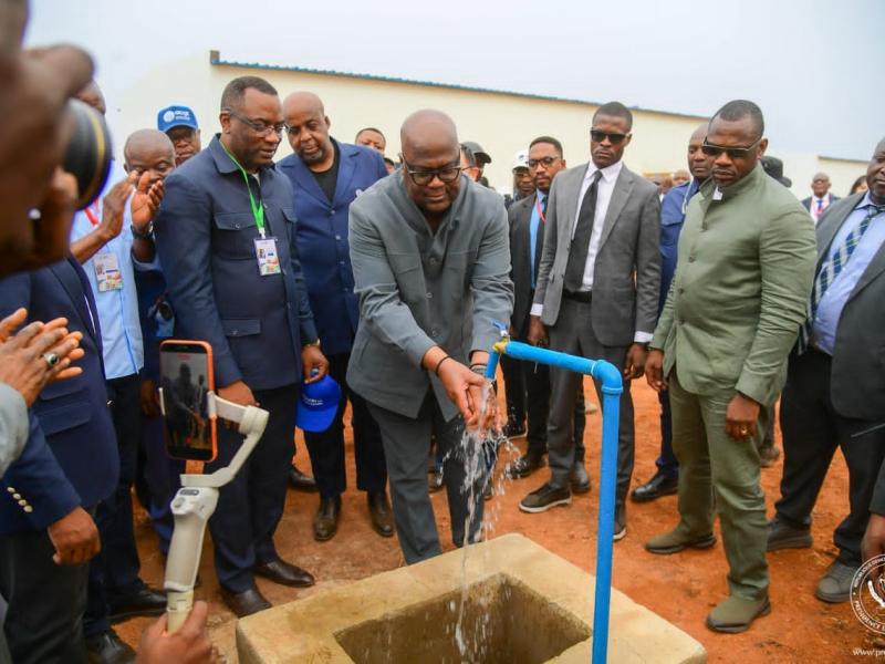 Le président Félix Tshisekedi ouvre les vannes de la nouvelle station de traitement d'eau de Lovoy à Kamina [photo d'illustration]