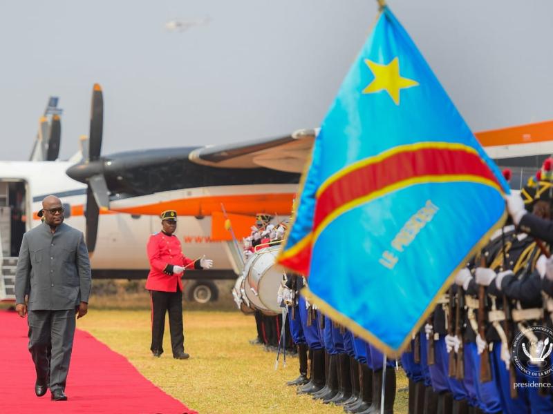Arrivée du chef de l'État Félix Tshisekedi à Kaniama Kasese, mercredi 29 juillet 2026