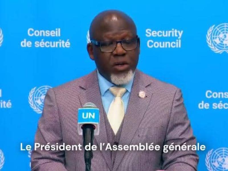 L'ambassadeur Zénon MukongoNgay, Représentant de la RDC auprès de l'ONU, lors d’un point de presse après le premier vote indicatif pour le Secrétaire général de l'ONU [photo d'illustration]