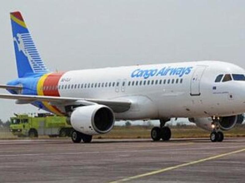 Un avion de la compagnie Congo Airways immobilisé à l'aéroport de N’Djili [photo d'illustration]