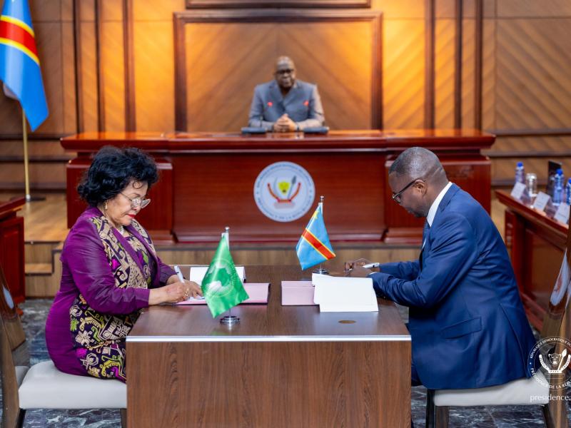 Le chef del'État, Félix Tshisekedi, préside la signature de l’accord portant création du bureau-pays de l’AUDA-NEPAD à Kinshasa [photo d'illustration]