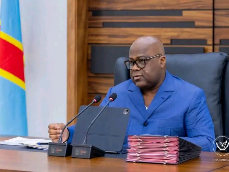 Le Président Félix Tshisekedi lors de la réunion du conseil des ministres tenue à Kaniama-Kasese [photo d'illustration]