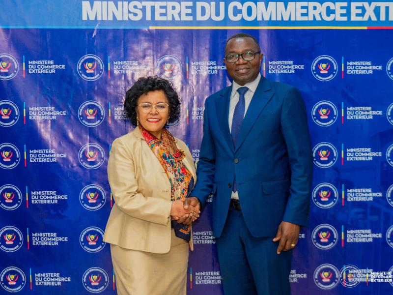 La secrétaire exécutive de l'AUDA-NEPAD, Nardos Bekele-Thomas, reçue à Kinshasa par le ministre congolais du Commerce extérieur,  Julien Paluku Kahongya [photo d'illustration]