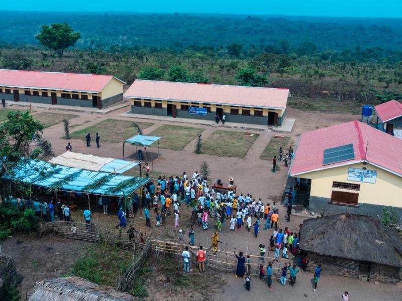 L'École primaire Ngindu Shindanyi construite dans le cadre du PDL-145T mise en service à Luebo, dans la province du Kasaï