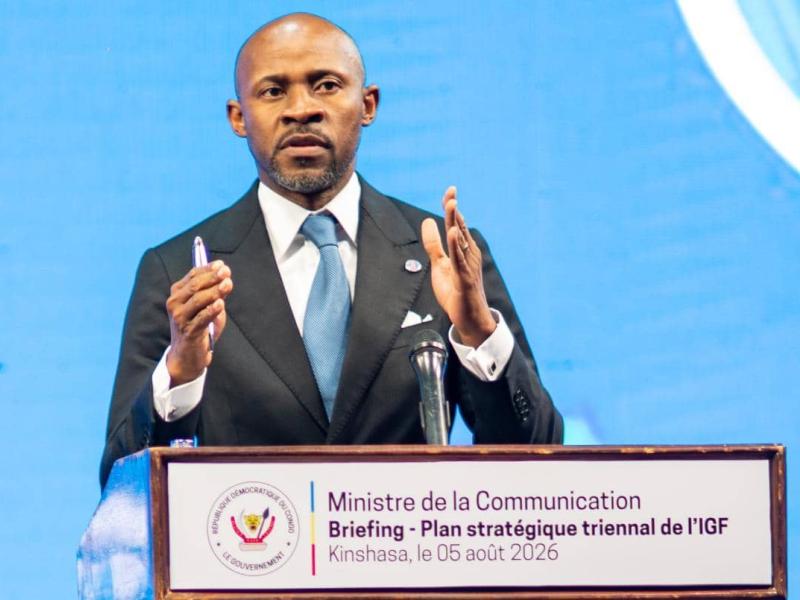 Patrick Muyaya Katembwe, ministre de la Communication et Médias, porte-parole du gouvernement de la RDC