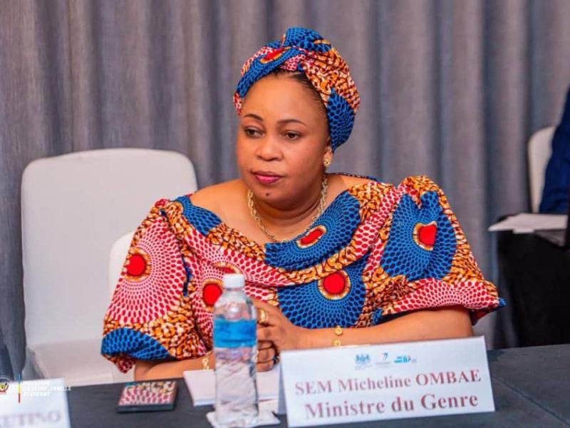 Micheline Ombae,  ministre du Genre,  Famille et Enfants en RDC