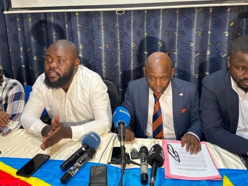 Un groupe d'acteurs de la société civile lors d'une conférence de presse à Kinshasa [Photo d'illustration]