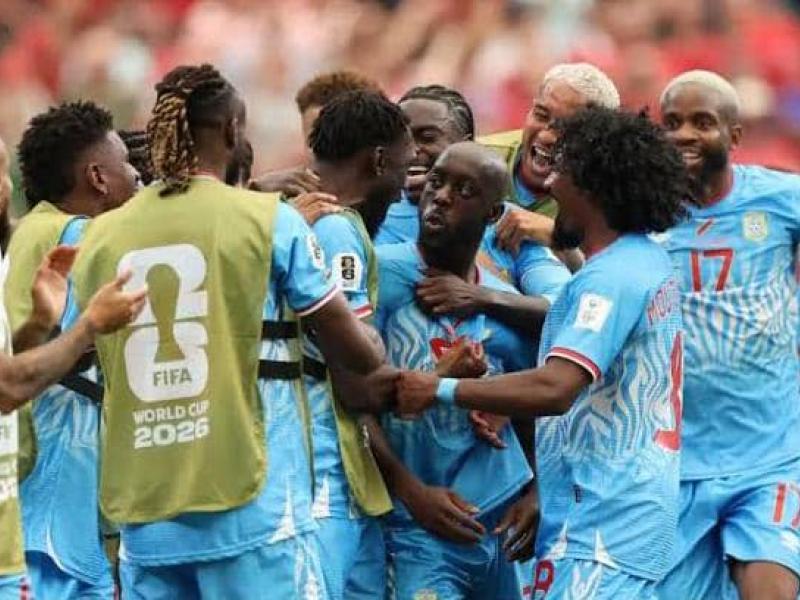 Les Léopards de la RDC en pleine célébration du premier but historique en Coupe du monde face au Portugal