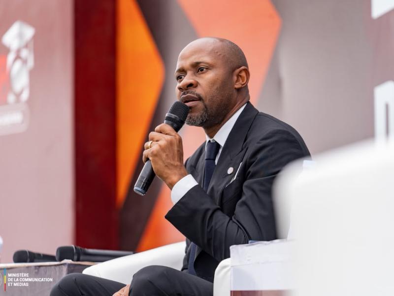 Patrick Muyaya Katembwe,  ministre de Communication et Médias,  et porte-parole du Gouvernement congolais