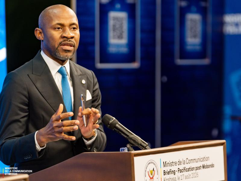 Patrick Muyaya Katembwe, ministre de la Communication et Médias, porte-parole du gouvernement de la RDC