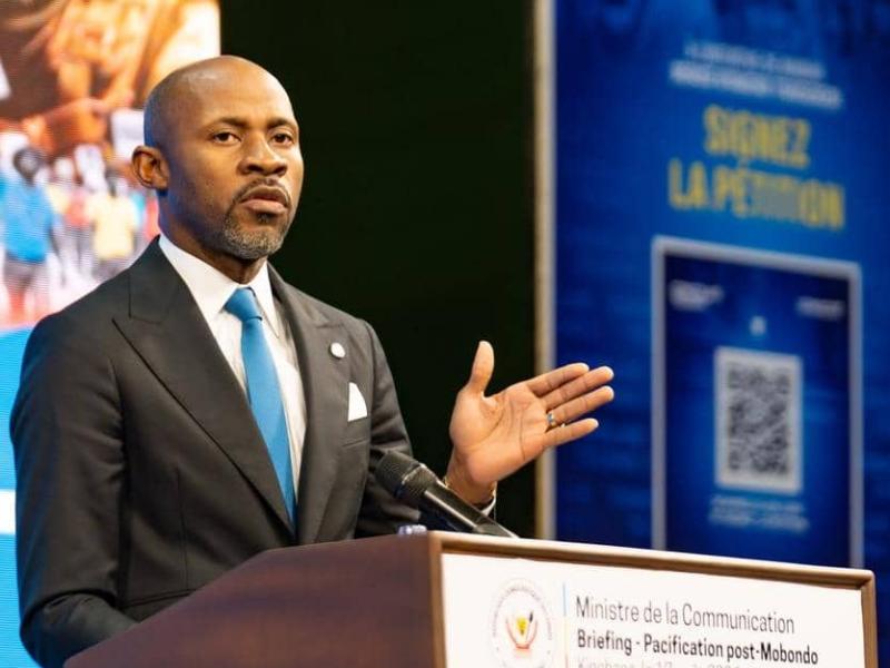 Patrick Muyaya Katembwe, ministre de la Communication et Médias, porte-parole du gouvernement de la RDC