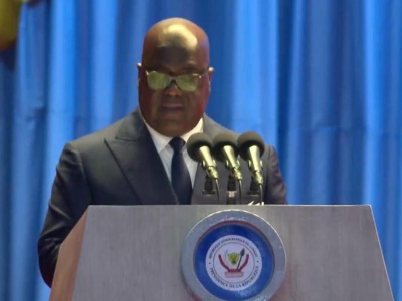 Le chef de l'État Félix Tshisekedi lors de son allocution à la célébration du 10e anniversaire du CHESD, jeudi 20 août 2026