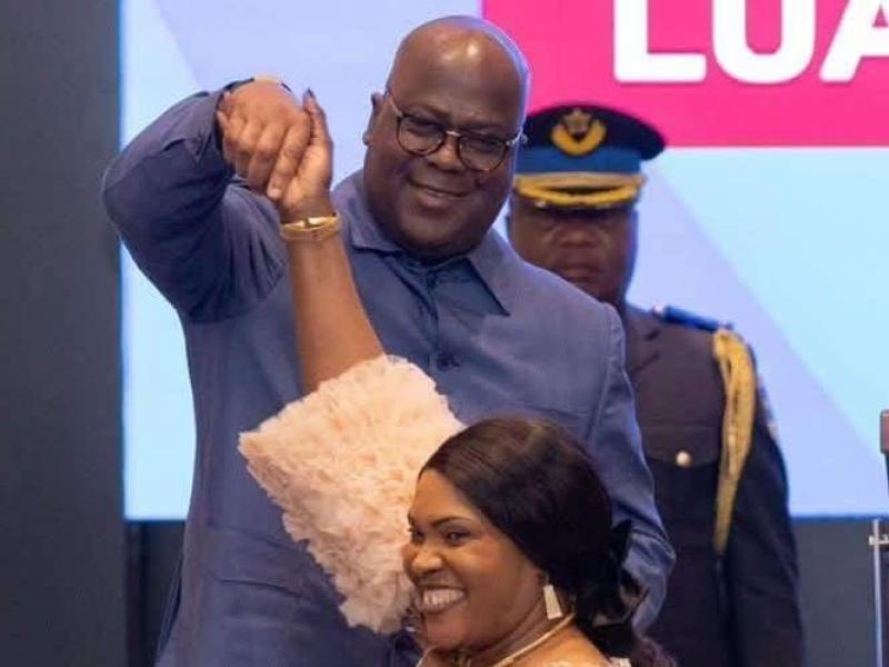 La gouverneure du Lualala, Fifi Masuka, et le chef de l'État Félix-Antoine Tshisekedi Tshilombo. [Photo d'illustration]