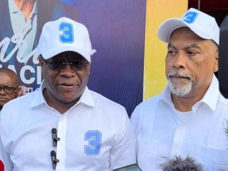 Le porte parole suspendu Hervé Diakiese et Olivier Kamitatu, tous hauts cadres du parti Ensemble pour la République