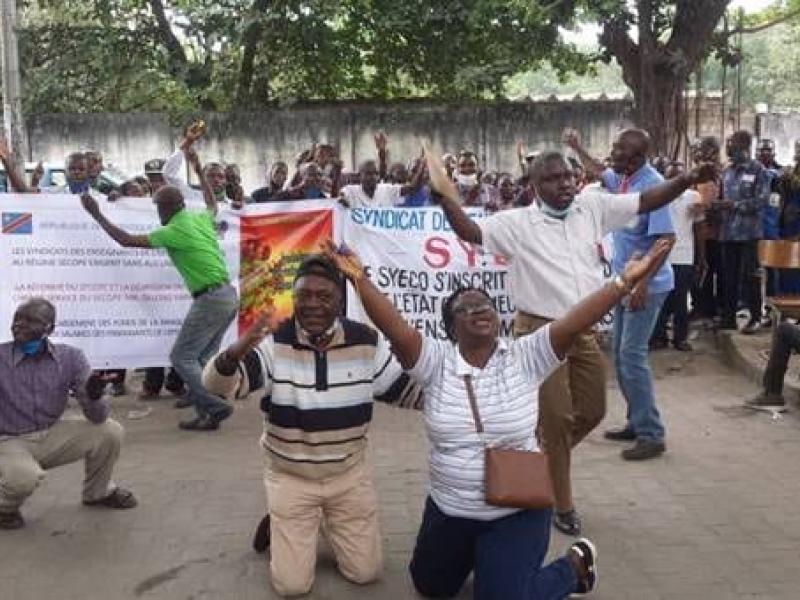 Une manifestation des enseignants du SYECO à Kinshasa [photo d'illustration]