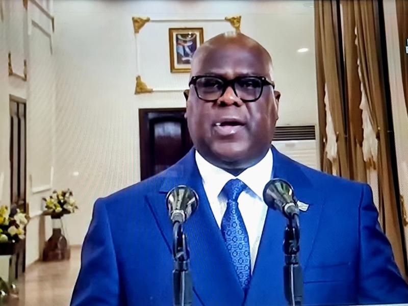 Le Président de la République,  Félix-Antoine Tshisekedi Tshilombo,  lors de son adresse à l’Etat, le 27 août 2026