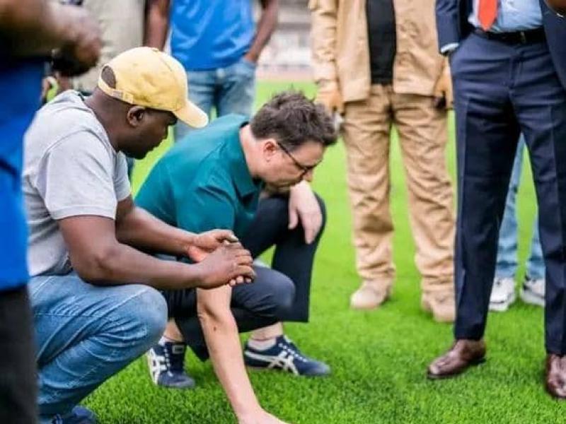 L'expert français Anthony Apparailly lors de sa visite au Stade des Martyrs de Kinshasa. [Photo d'illustration]