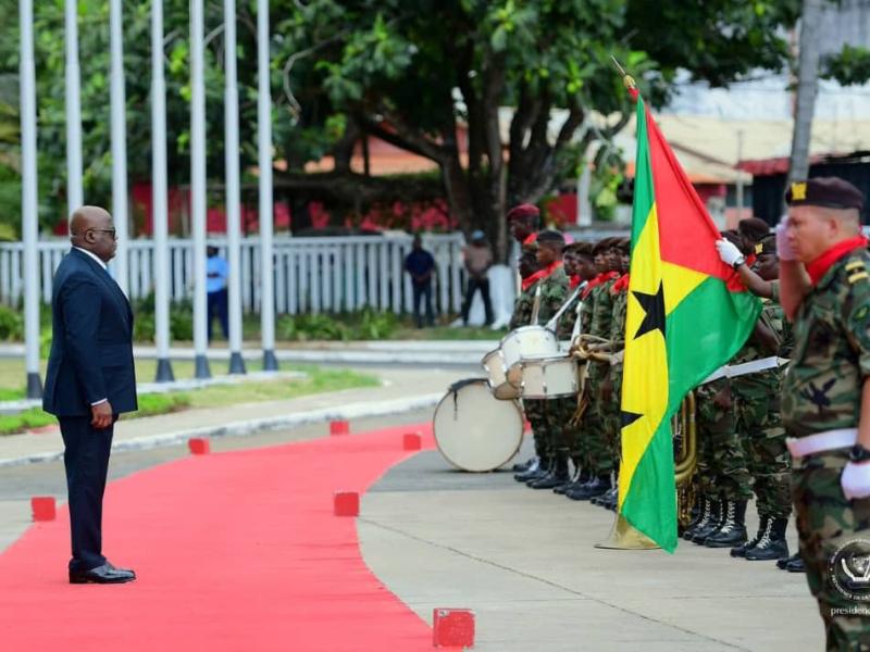 Félix Tshisekedi prend part à la cérémonie d'investiture de son homologue Manuel Vila Nova, président du São Tomé-et-Príncipe