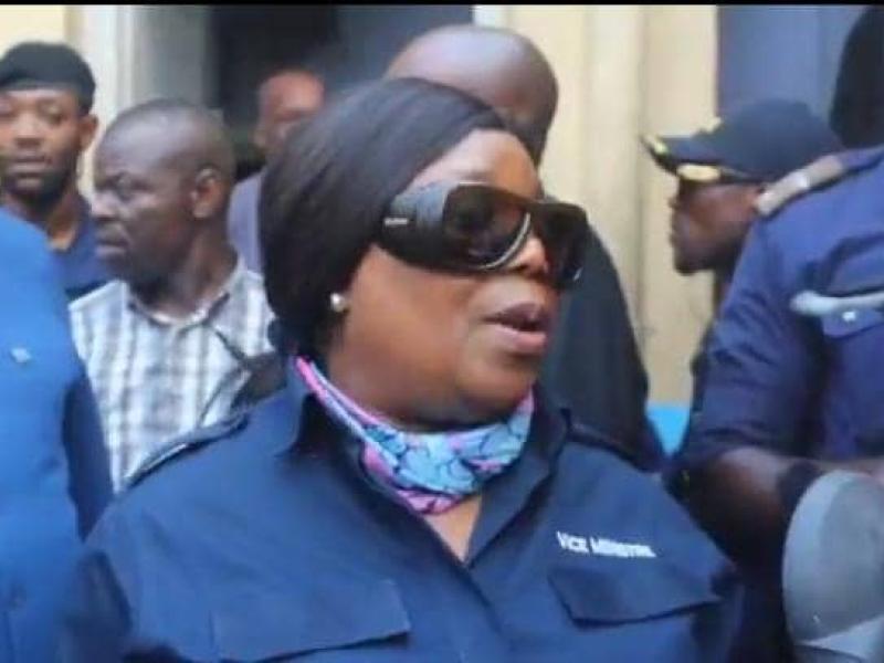 Eugénie Tshiela, vice-ministre de l'Intérieur, lors de sa desccente à Pompage, lundi 07 septembre 2026
