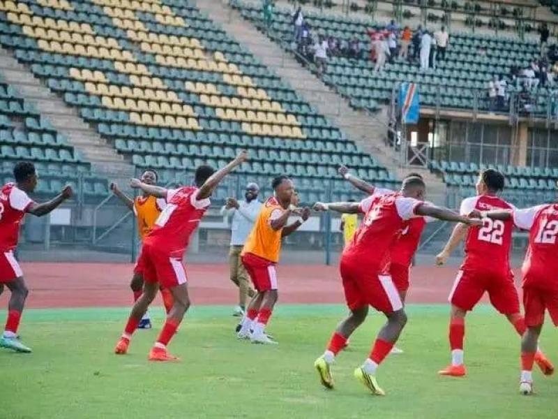 Les joueurs DC Virunga en pleine célébration à Pretoria.