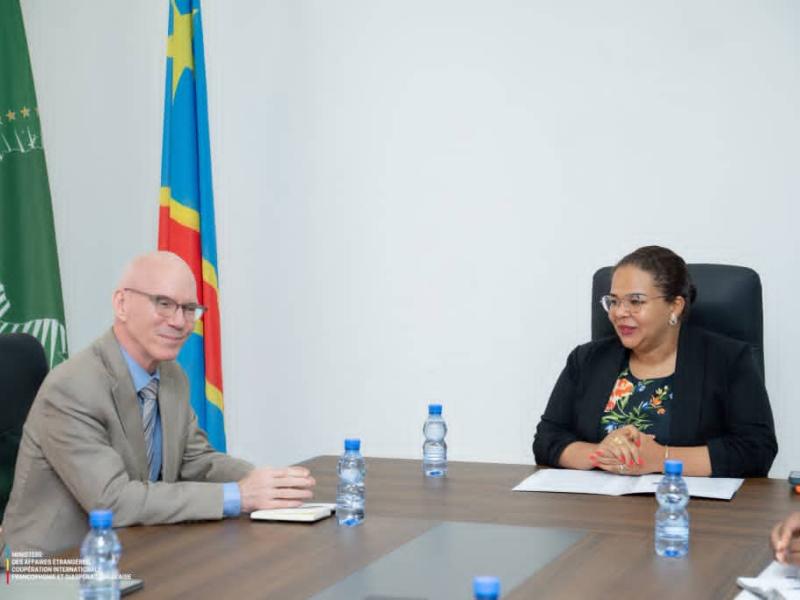 James Swan, chef de la MONUSCO, reçu par Thérèse Kayikwamba,  ministre des Affaires étrangères en RDC