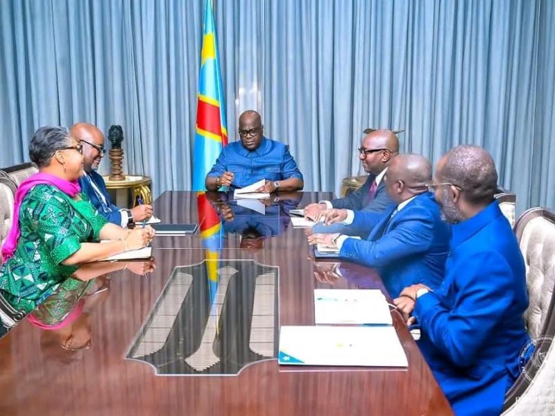 Le Président Félix Tshisekedi lors de la réunion avec les présidents de deux chambres du parlement et la Primature [photo d'illustration]