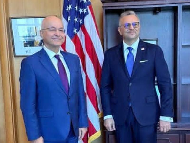 Échange entre Massad Boulos, conseiller principal du président américain Donald Trump pour les Affaires africaines, et Barham Salih, haut-commissaire des Nations unies pour les réfugiés