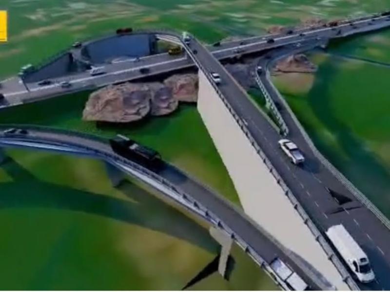 L’autoroute du fleuve représentée en maquette.